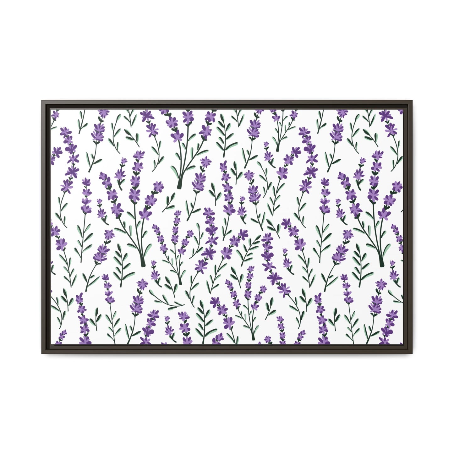 Lavender White Framed Matte Canvas Art - Multiple Frame Color & Size Options