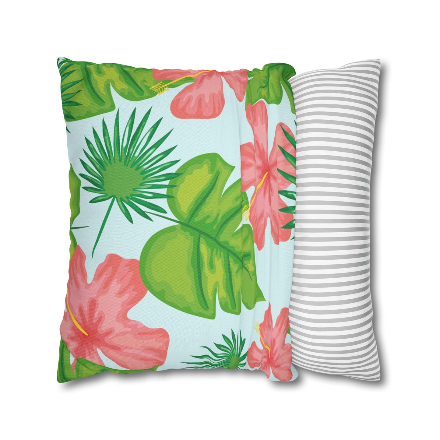 Tropical Island Printed Square Pillow Cover (no insert) - Multiple Sizes (14"x14", 16"x16", 18"x18", 20"x20"), Includes zipper closure