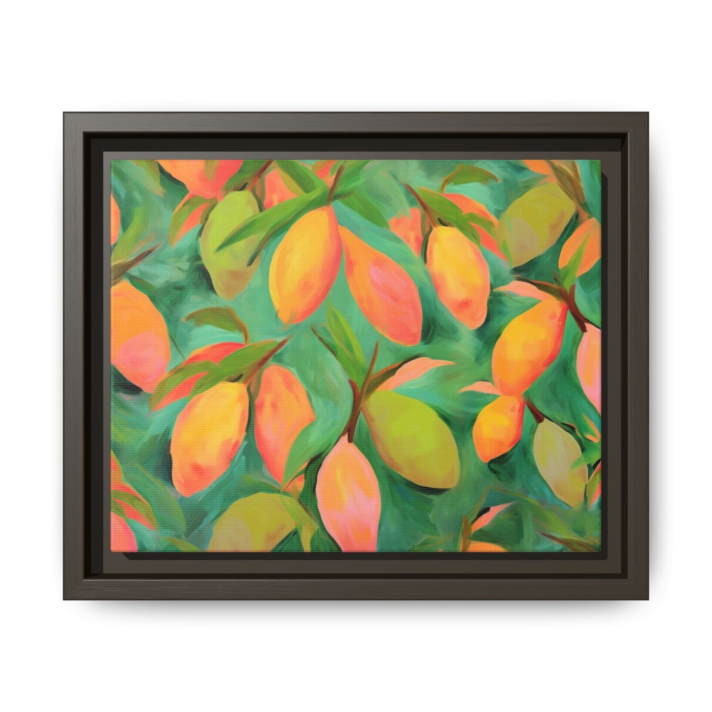 Mangoes Framed Matte Canvas Art - Multiple Frame Color & Size Options