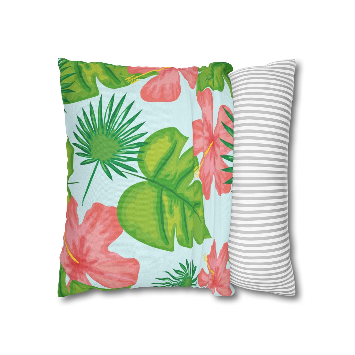 Tropical Island Printed Square Pillow Cover (no insert) - Multiple Sizes (14"x14", 16"x16", 18"x18", 20"x20"), Includes zipper closure