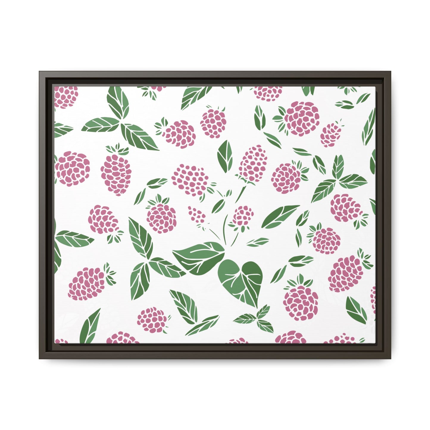 Pink Berry Framed Matte Canvas Art - Multiple Frame Colors & Size Options