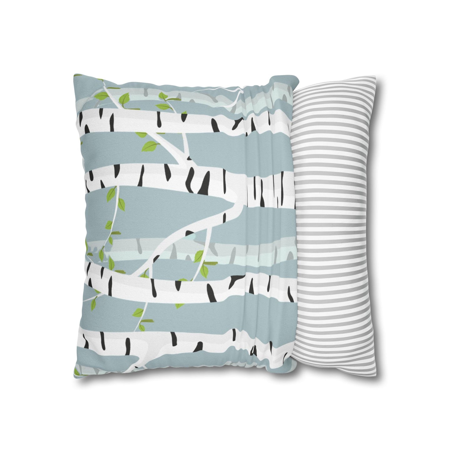 White Birch Printed Square Pillow Cover (no insert) - Multiple Sizes (14"x14", 16"x16", 18"x18", 20"x20"), Includes zipper closure