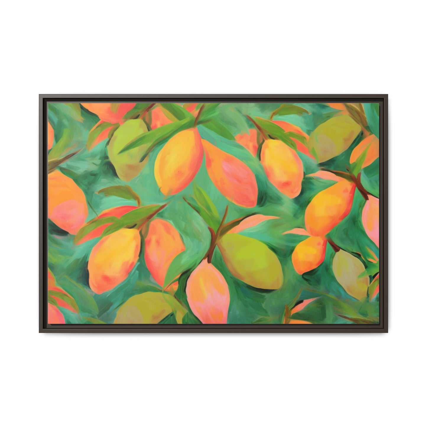 Mangoes Framed Matte Canvas Art - Multiple Frame Color & Size Options