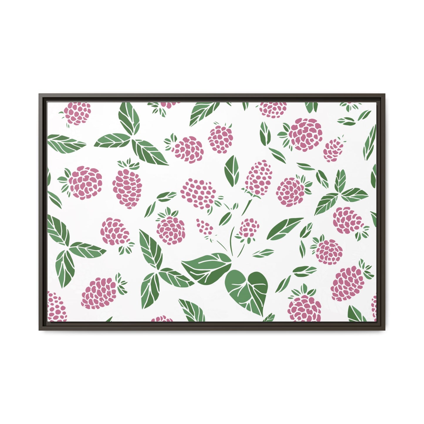 Pink Berry Framed Matte Canvas Art - Multiple Frame Colors & Size Options