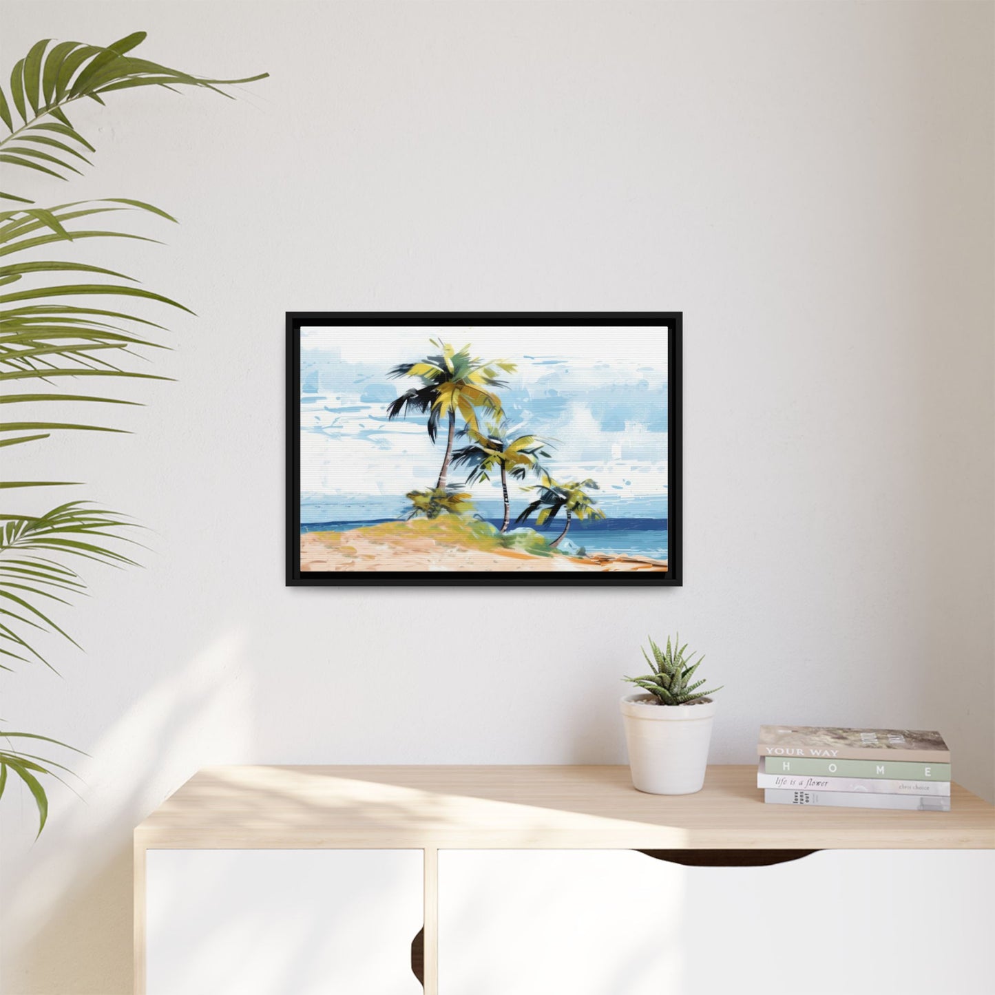 Tropical Retreat Framed Matte Canvas Art - Multiple Frame Colors & Size Options