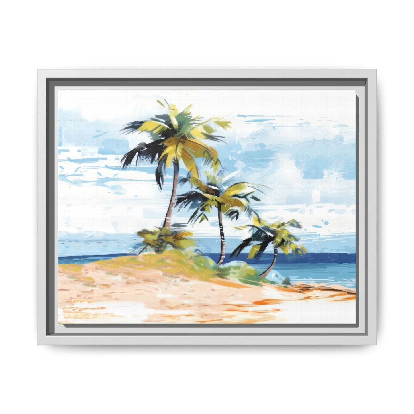 Tropical Retreat Framed Matte Canvas Art - Multiple Frame Colors & Size Options