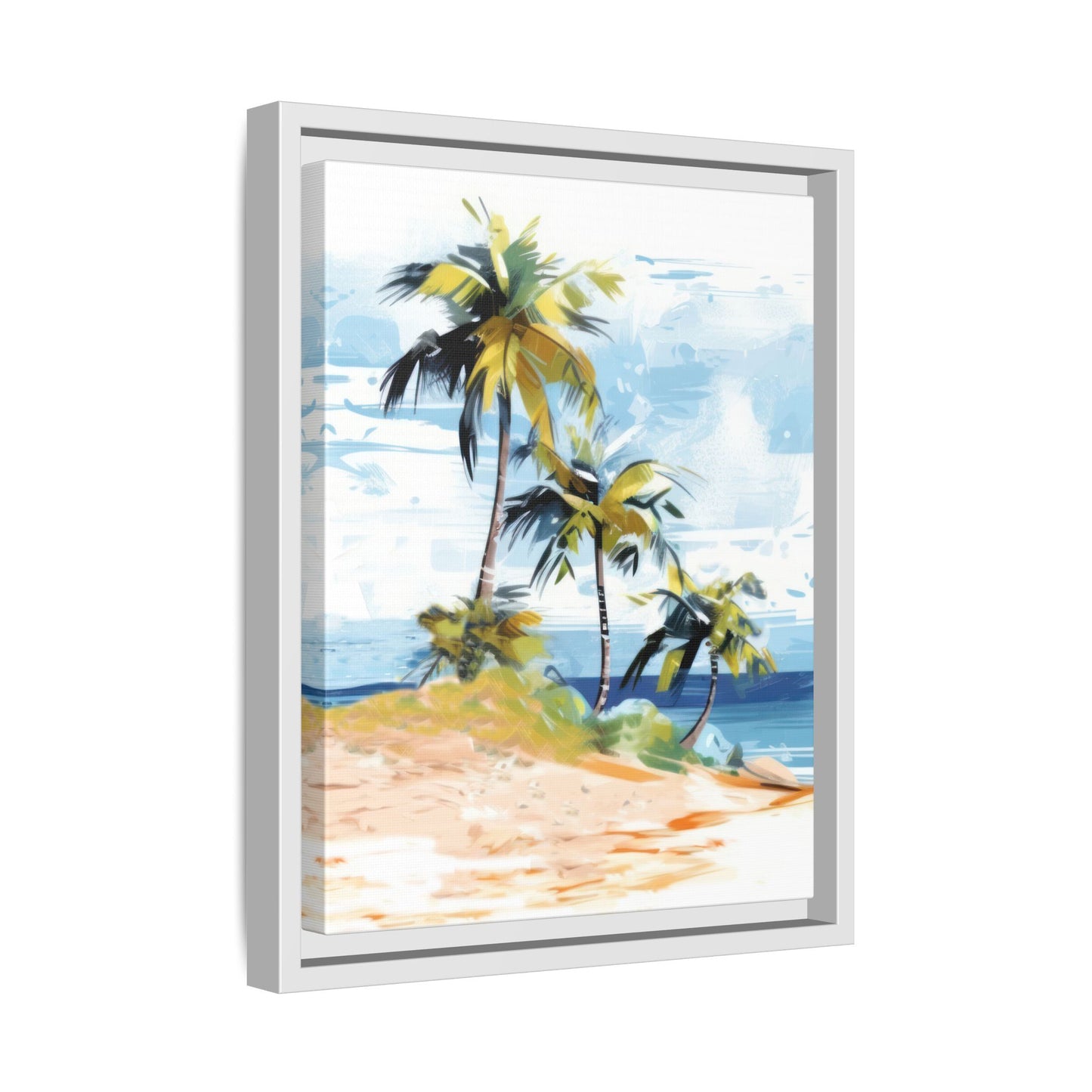 Tropical Retreat Framed Matte Canvas Art - Multiple Frame Colors & Size Options
