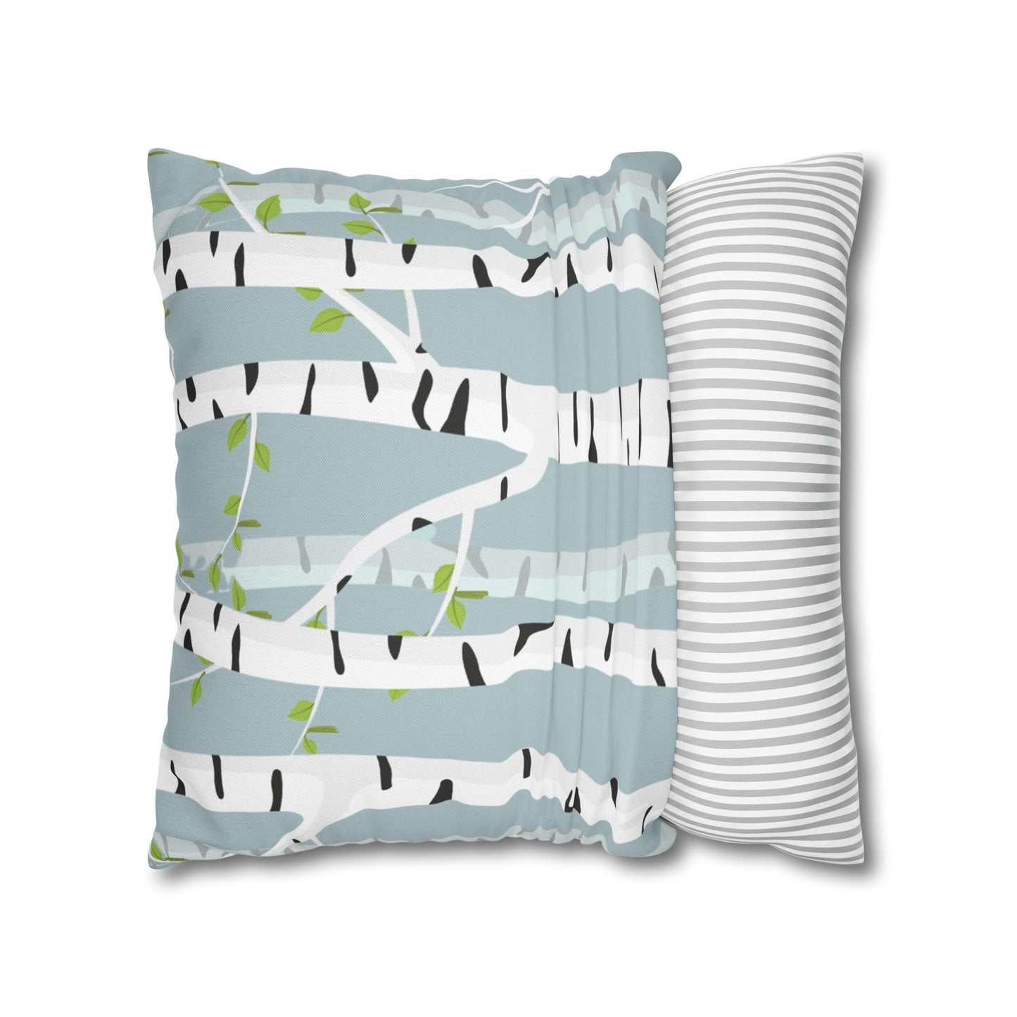 White Birch Printed Square Pillow Cover (no insert) - Multiple Sizes (14"x14", 16"x16", 18"x18", 20"x20"), Includes zipper closure