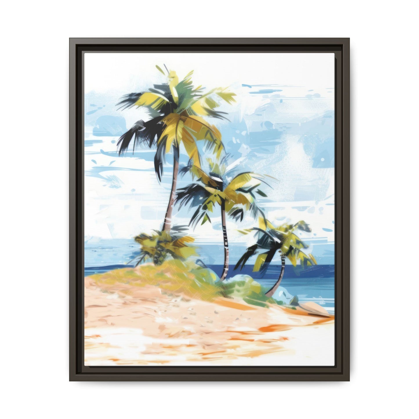 Tropical Retreat Framed Matte Canvas Art - Multiple Frame Colors & Size Options