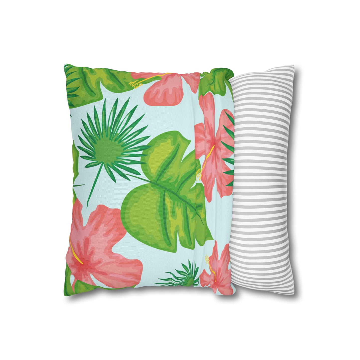 Tropical Island Printed Square Pillow Cover (no insert) - Multiple Sizes (14"x14", 16"x16", 18"x18", 20"x20"), Includes zipper closure