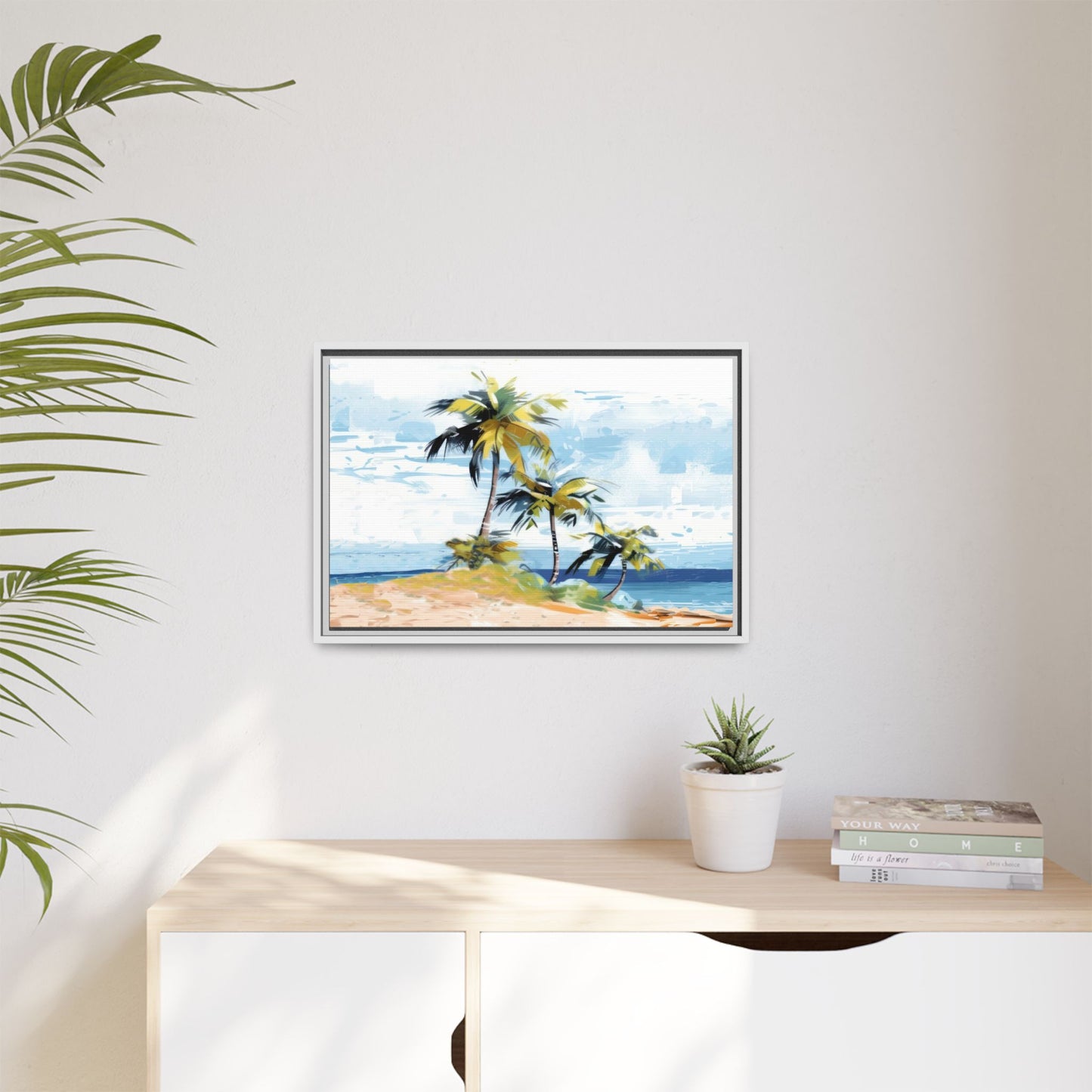 Tropical Retreat Framed Matte Canvas Art - Multiple Frame Colors & Size Options