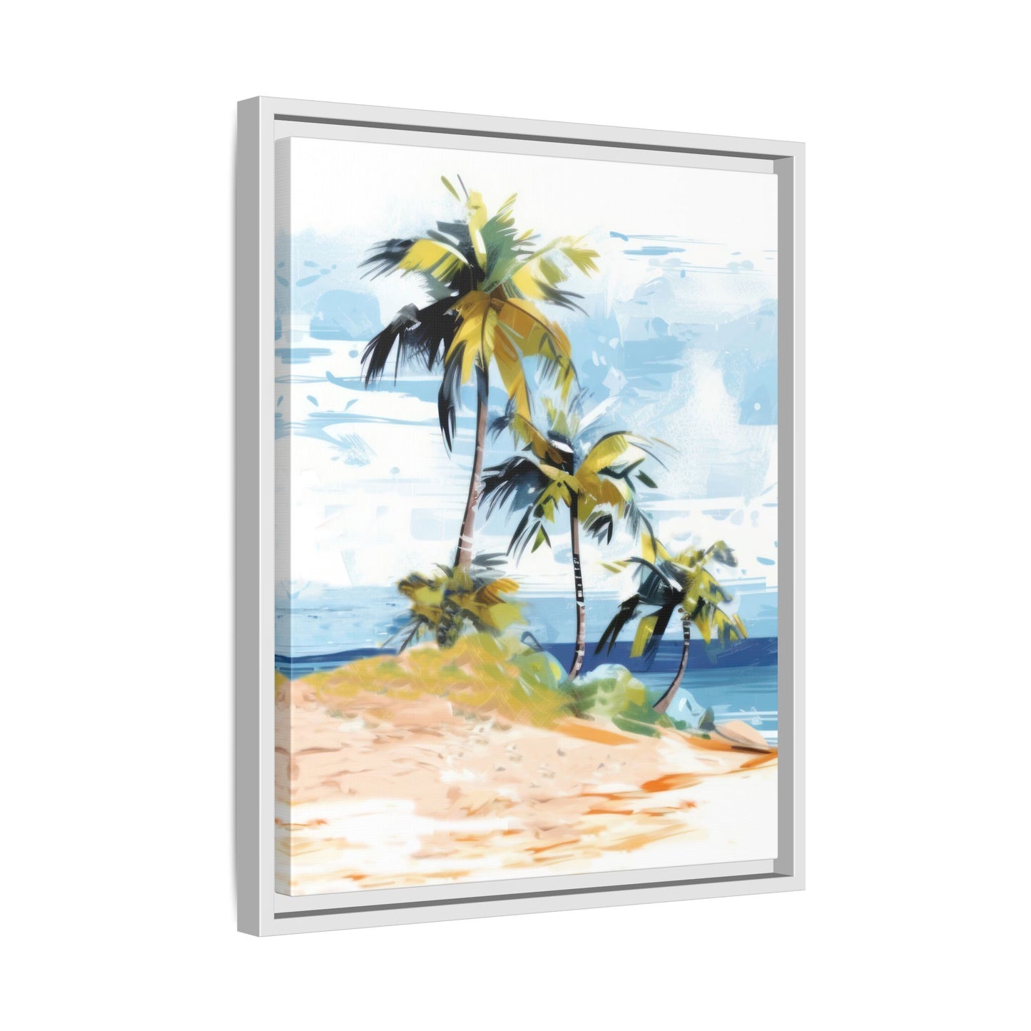 Tropical Retreat Framed Matte Canvas Art - Multiple Frame Colors & Size Options