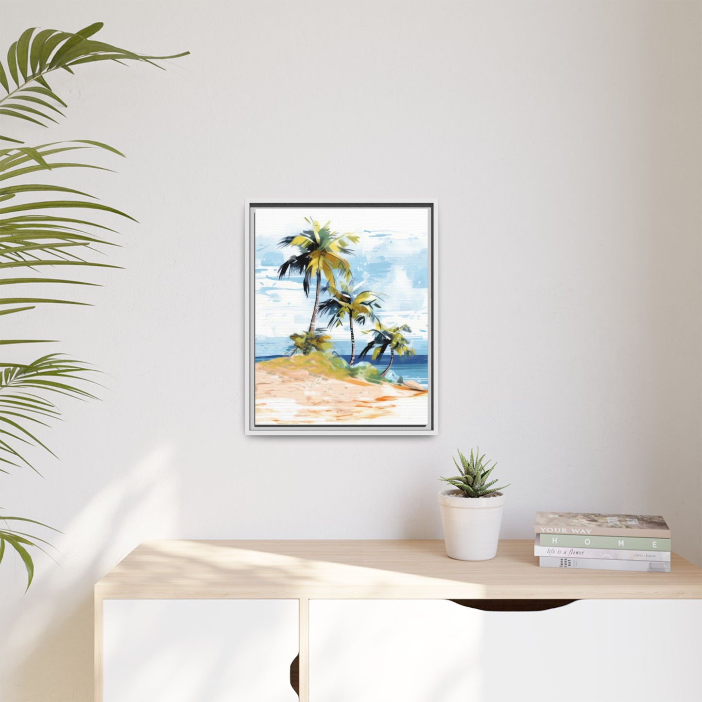 Tropical Retreat Framed Matte Canvas Art - Multiple Frame Colors & Size Options