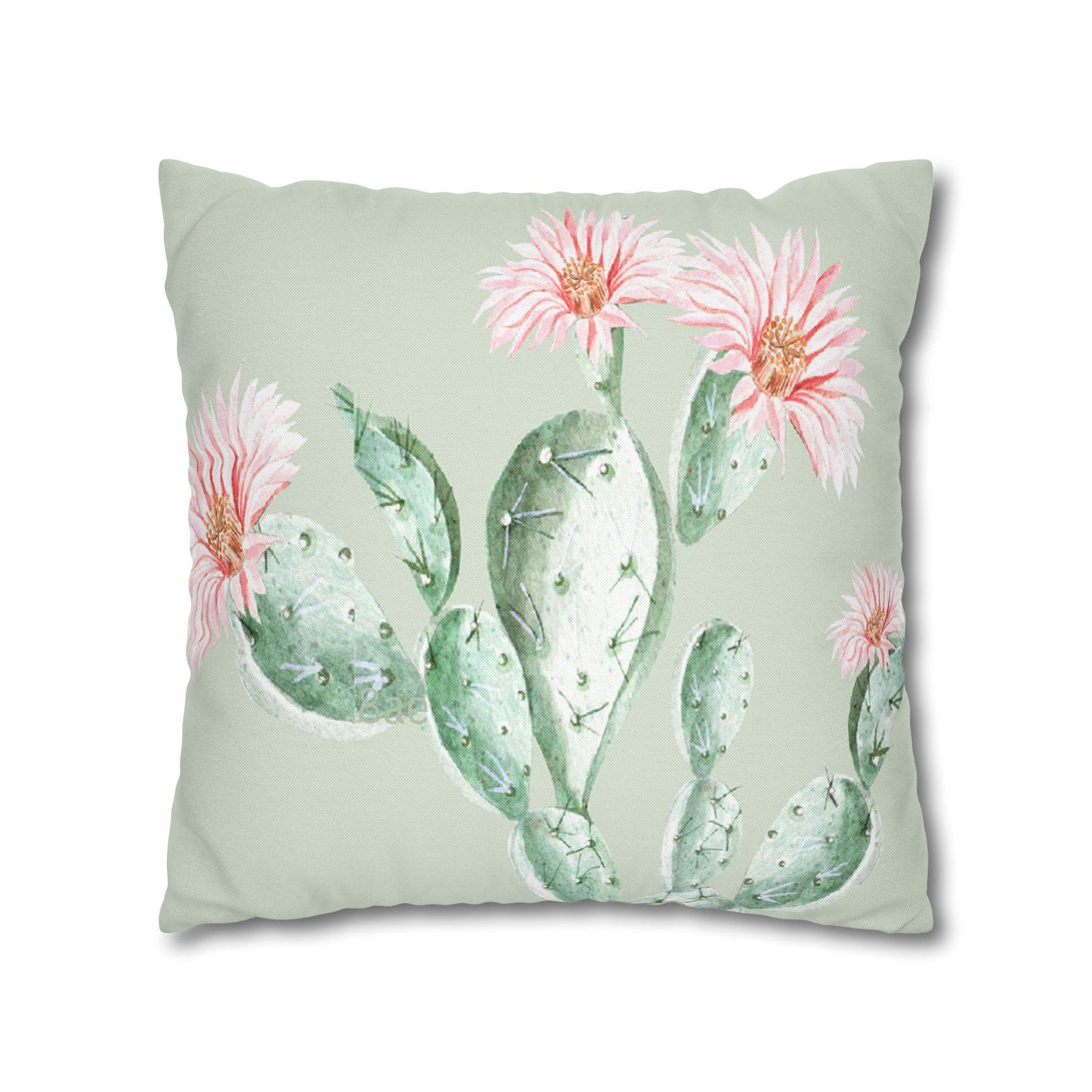 Cactus Flower Printed Square Pillow Cover (no insert) - Multiple Sizes (14"x14", 16"x16", 18"x18", 20"x20"), Includes zipper closure