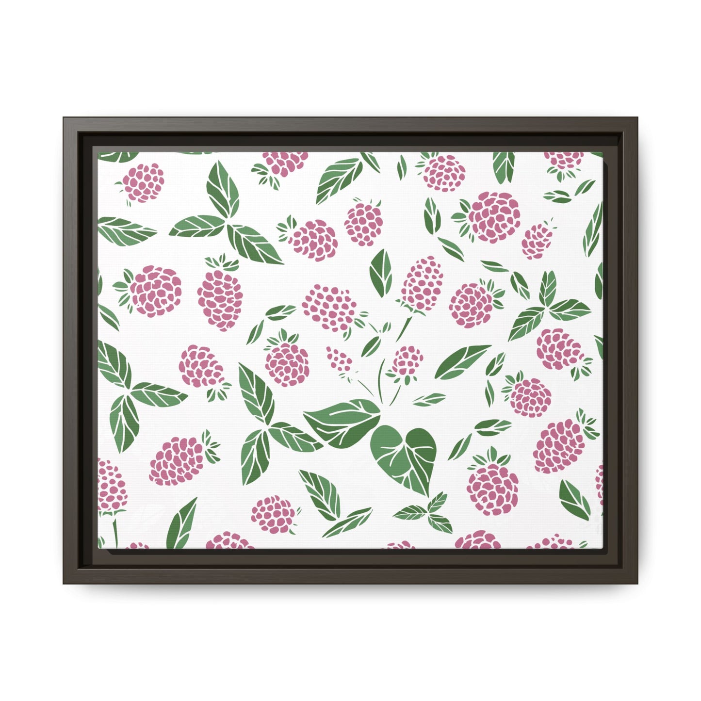 Pink Berry Framed Matte Canvas Art - Multiple Frame Colors & Size Options