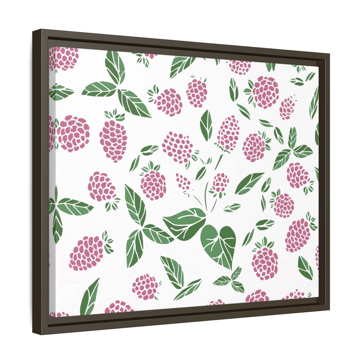Pink Berry Framed Matte Canvas Art - Multiple Frame Colors & Size Options
