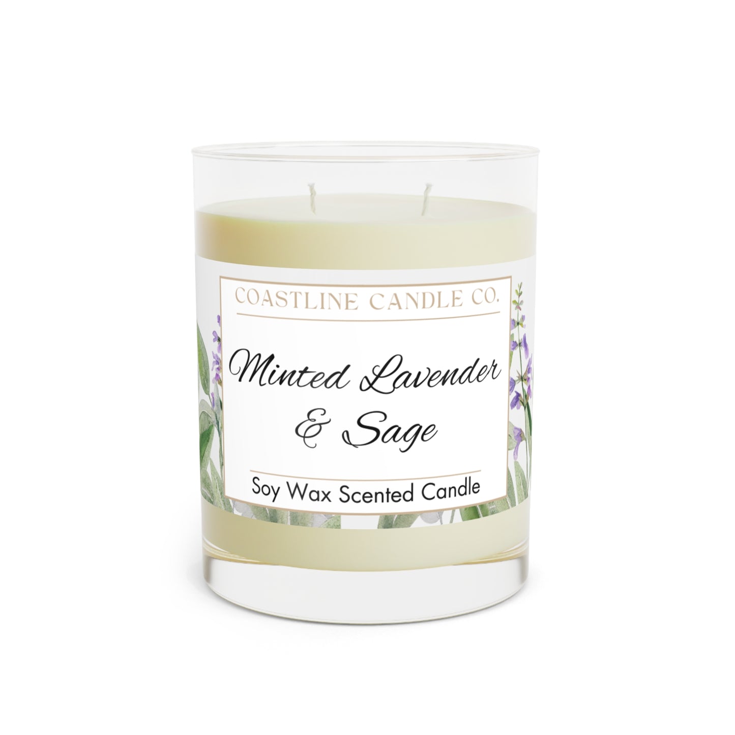 Minted Lavender & Sage Scented Candle - 11 oz. Clear Jar