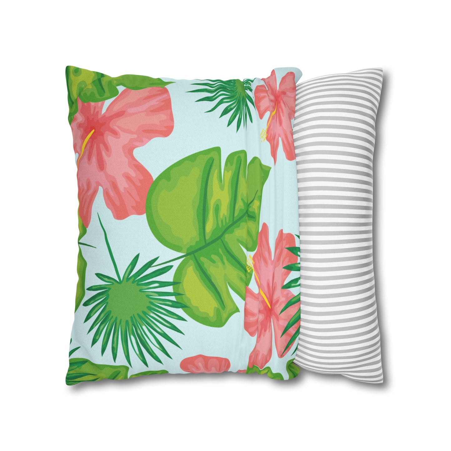 Tropical Island Printed Square Pillow Cover (no insert) - Multiple Sizes (14"x14", 16"x16", 18"x18", 20"x20"), Includes zipper closure