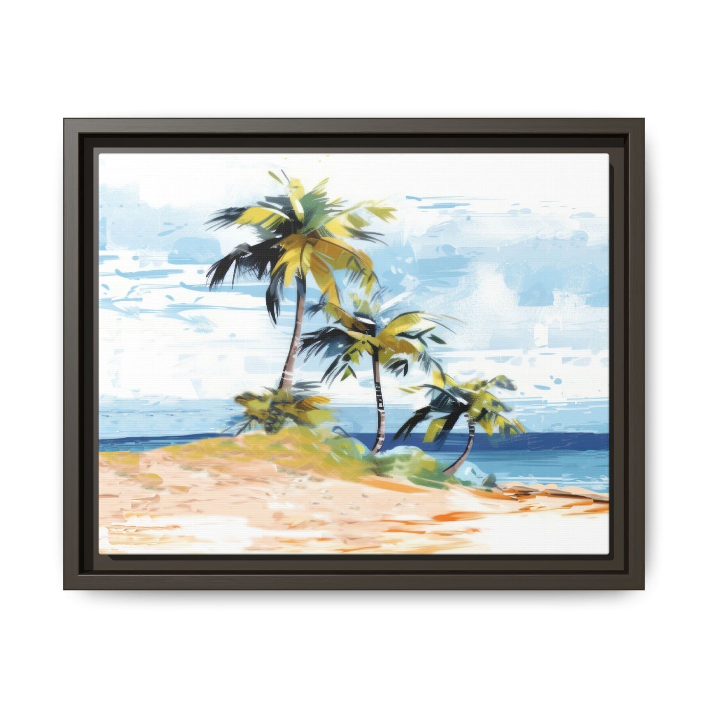 Tropical Retreat Framed Matte Canvas Art - Multiple Frame Colors & Size Options