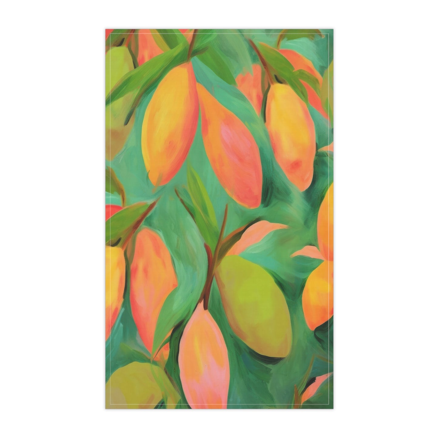 Mangoes Printed Tea Towels - 100% Cotton Twill, 18" x 30"