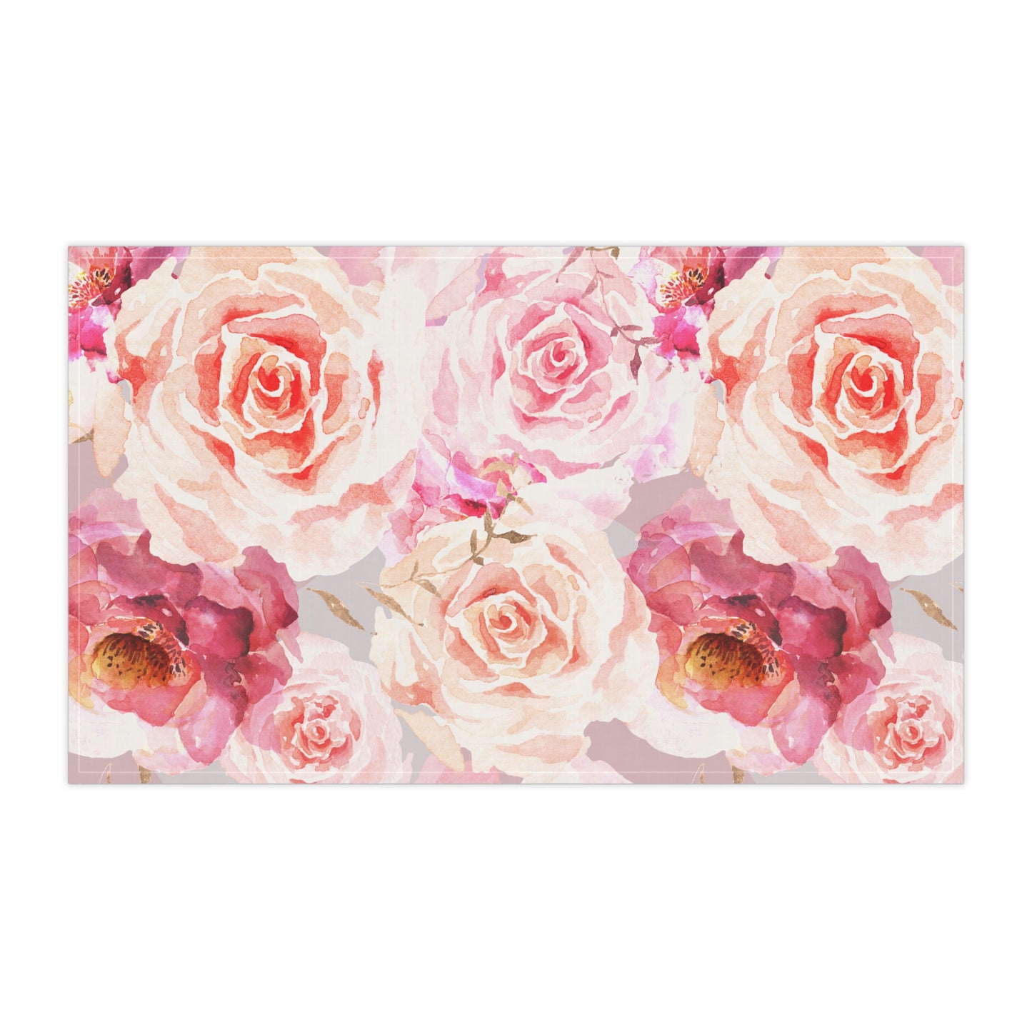Bohemian Rose Printed Tea Towels - 100% Cotton Twill, 18" x 30"