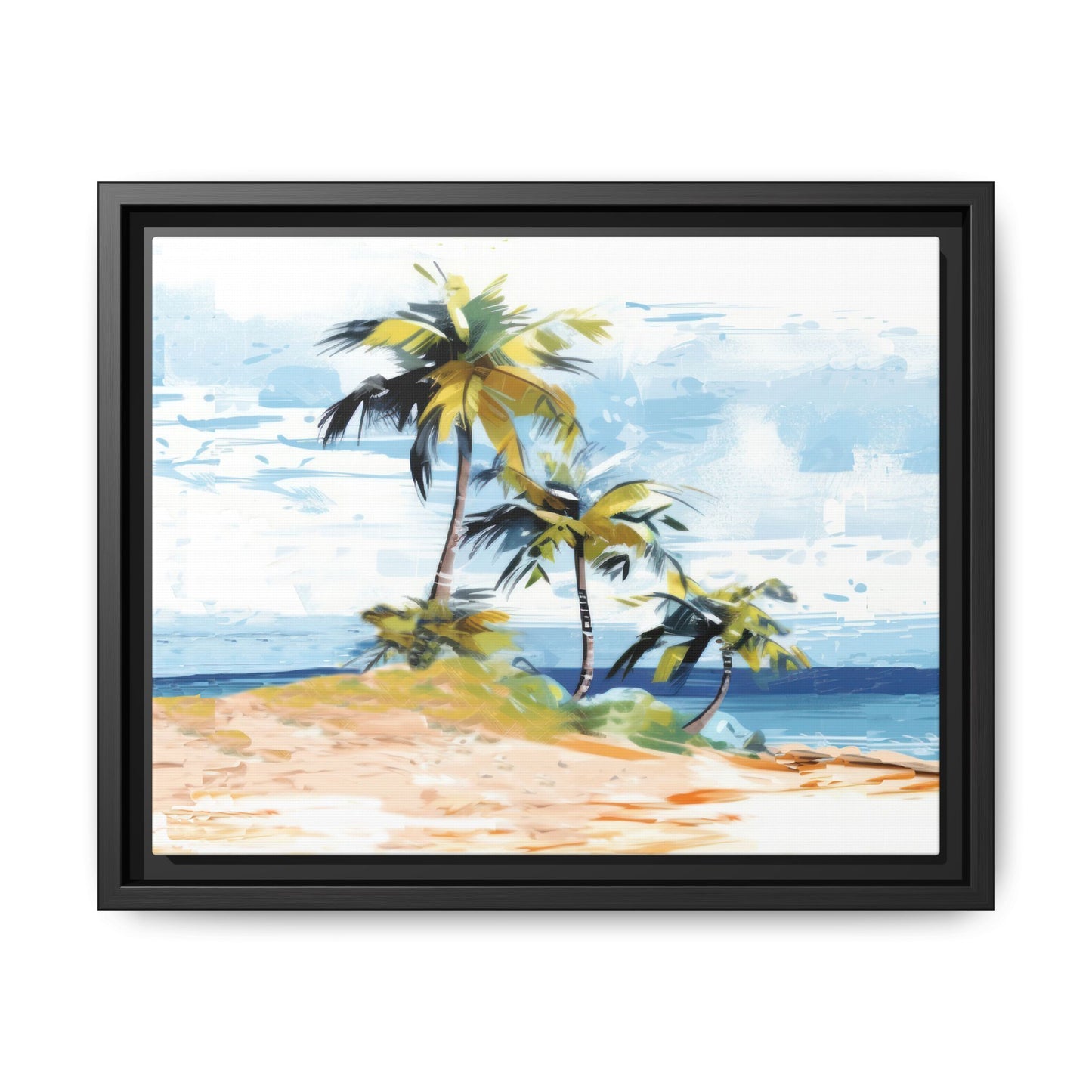 Tropical Retreat Framed Matte Canvas Art - Multiple Frame Colors & Size Options