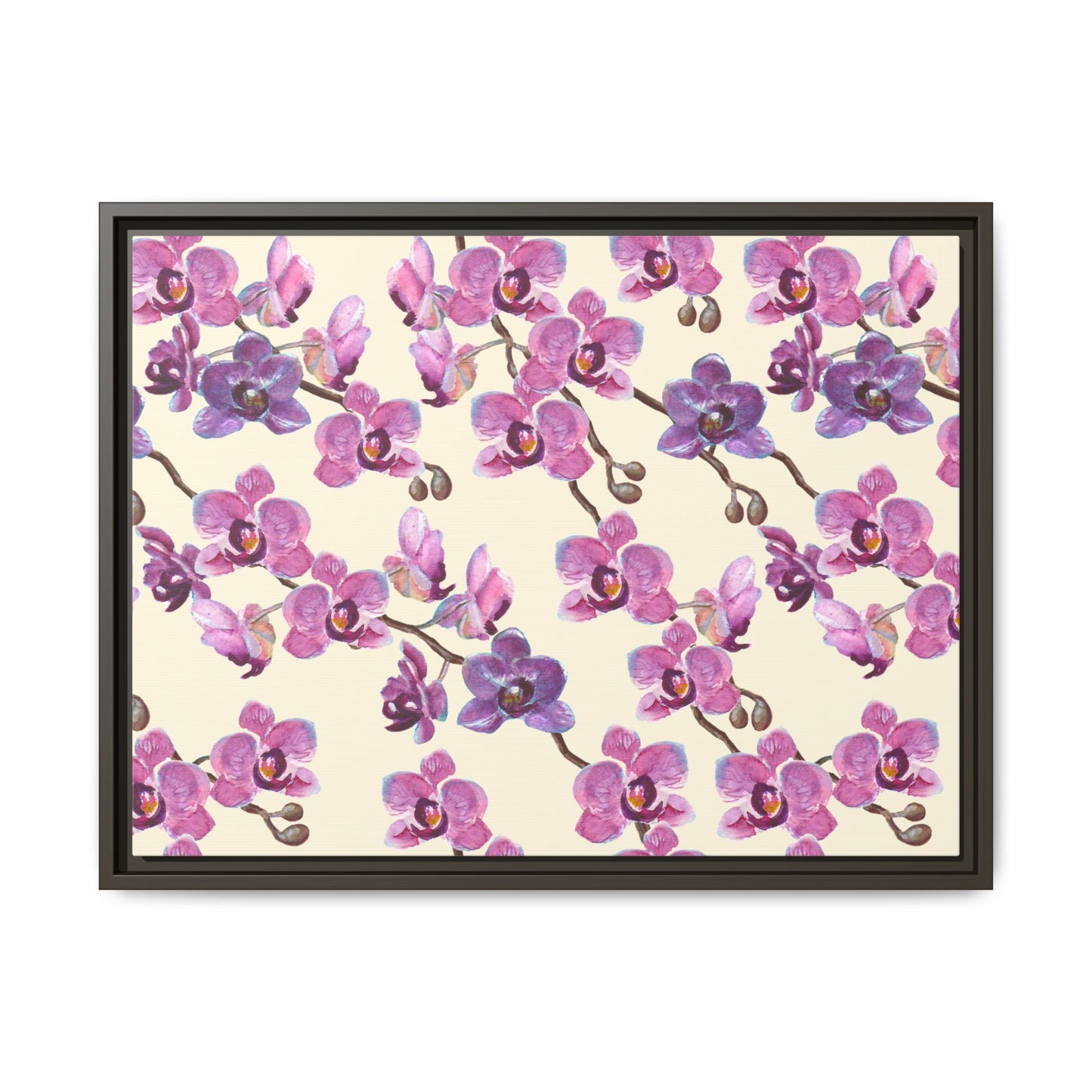 Vanilla Orchid Framed Matte Canvas Art - Multiple Frame Colors & Size Options