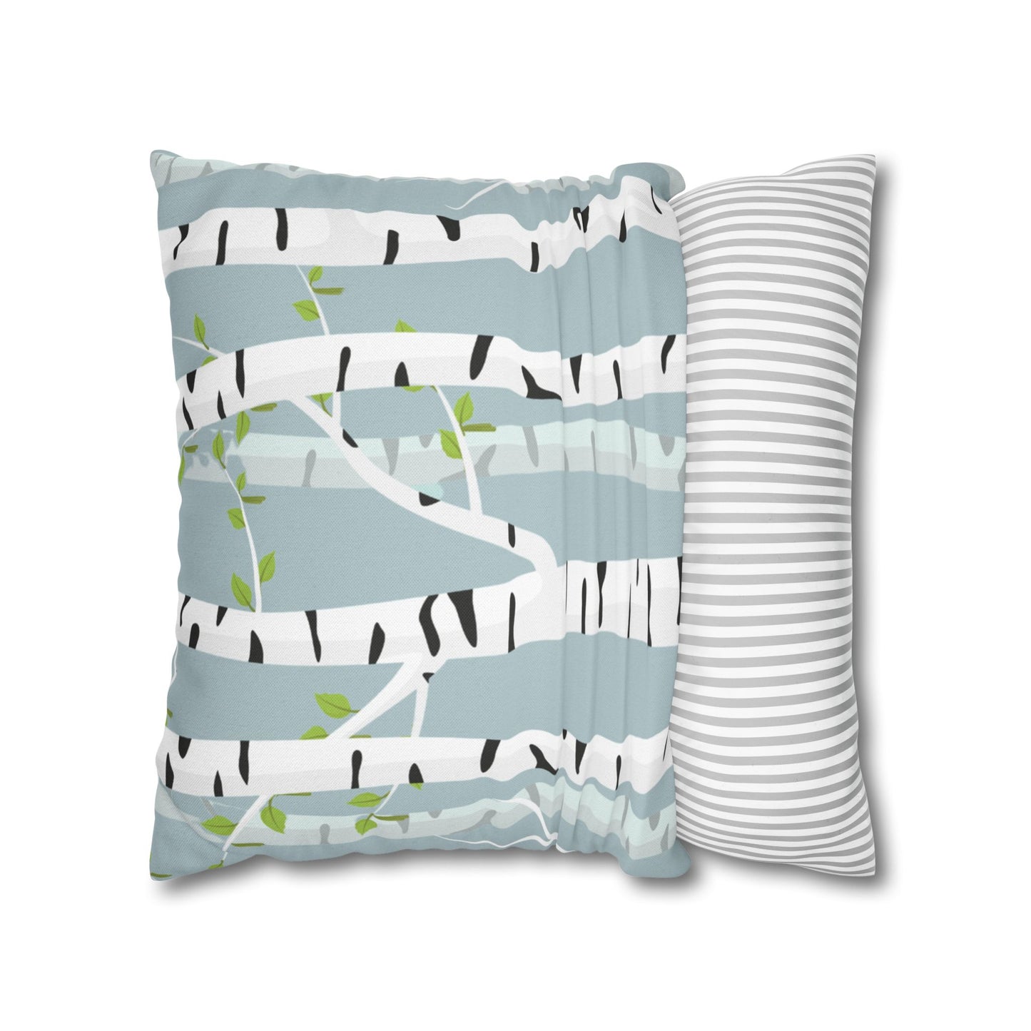 White Birch Printed Square Pillow Cover (no insert) - Multiple Sizes (14"x14", 16"x16", 18"x18", 20"x20"), Includes zipper closure