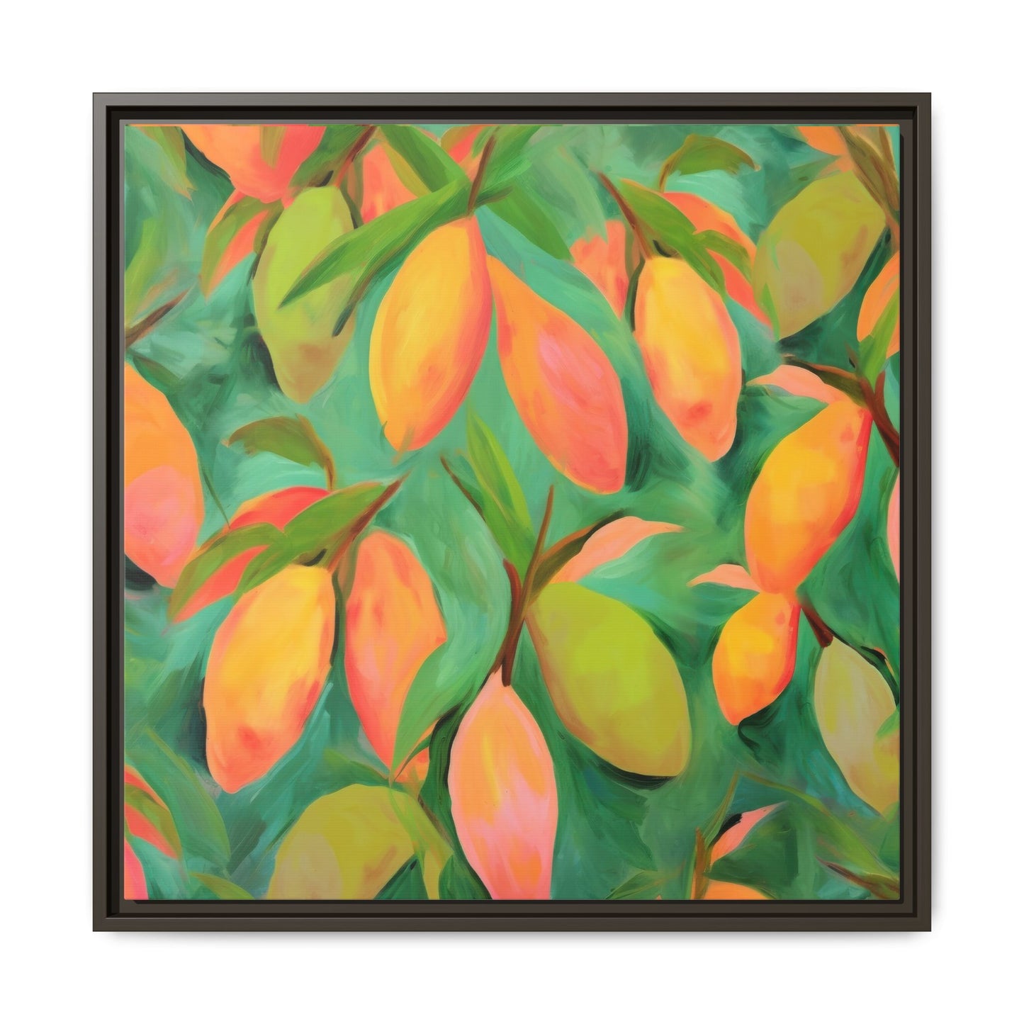 Mangoes Framed Matte Canvas Art - Multiple Frame Color & Size Options