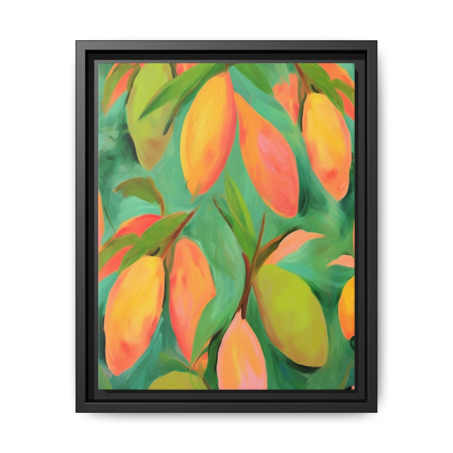 Mangoes Framed Matte Canvas Art - Multiple Frame Color & Size Options