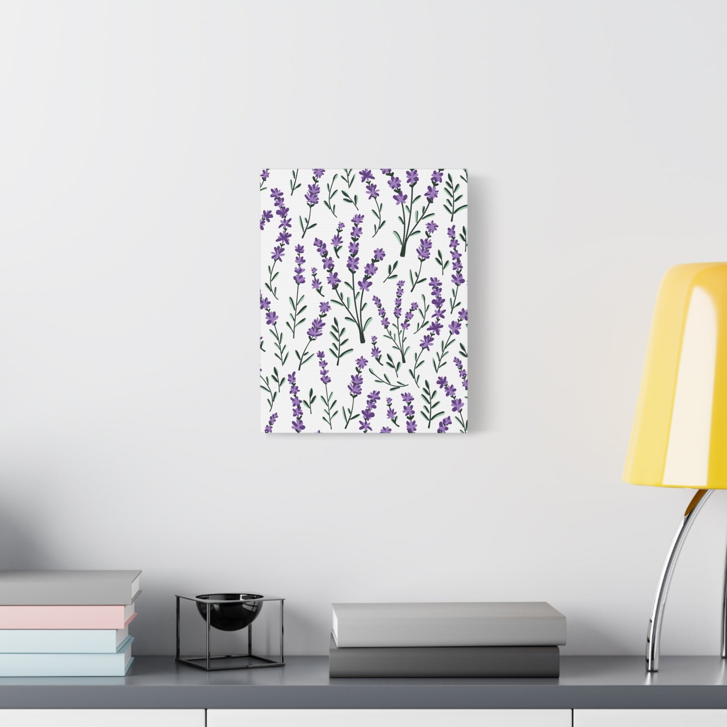 Lavender White Canvas Art Print - Multiple Sizing Options