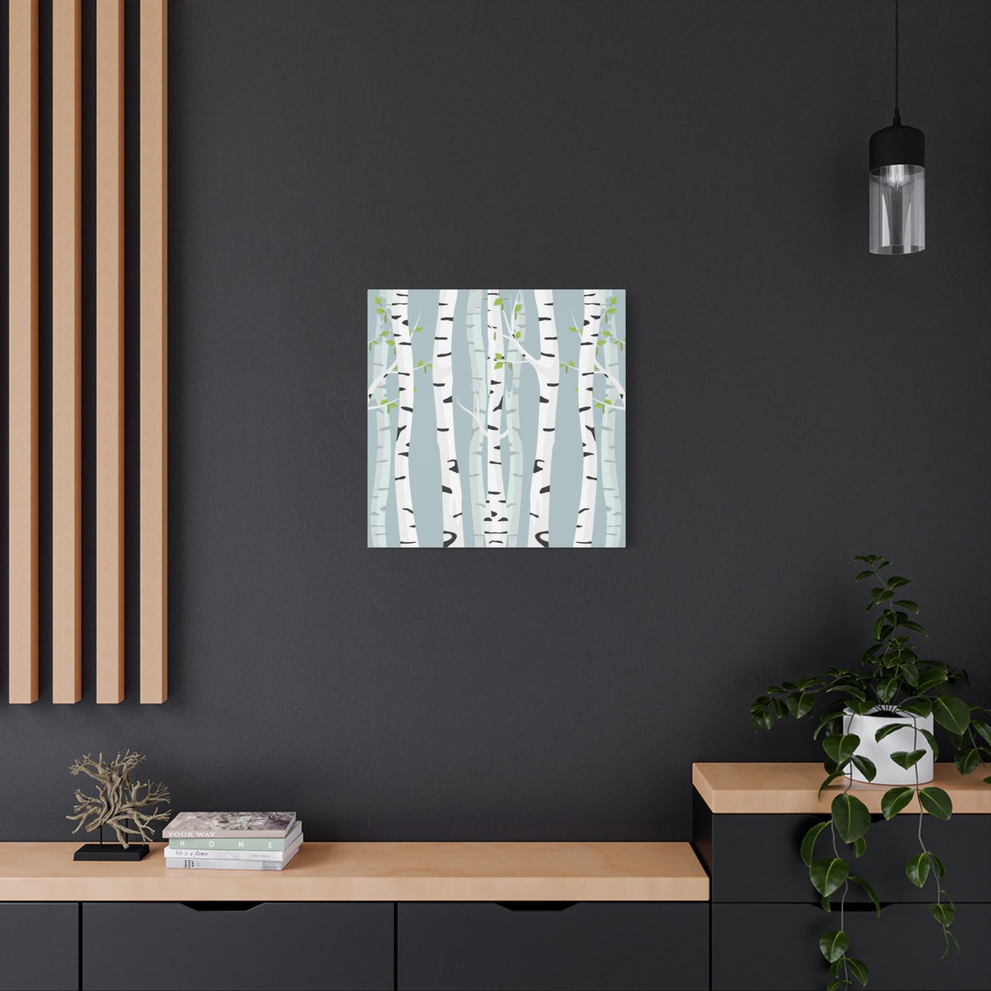 White Birch Canvas Art Print - Multiple Sizing Options
