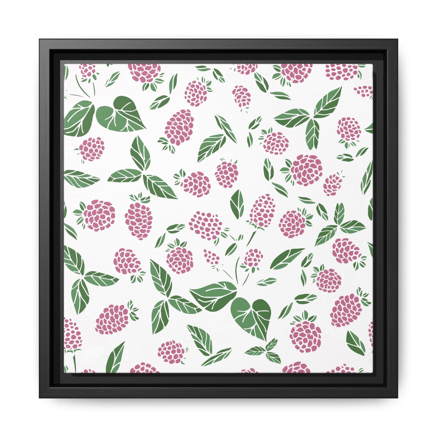 Pink Berry Framed Matte Canvas Art - Multiple Frame Colors & Size Options