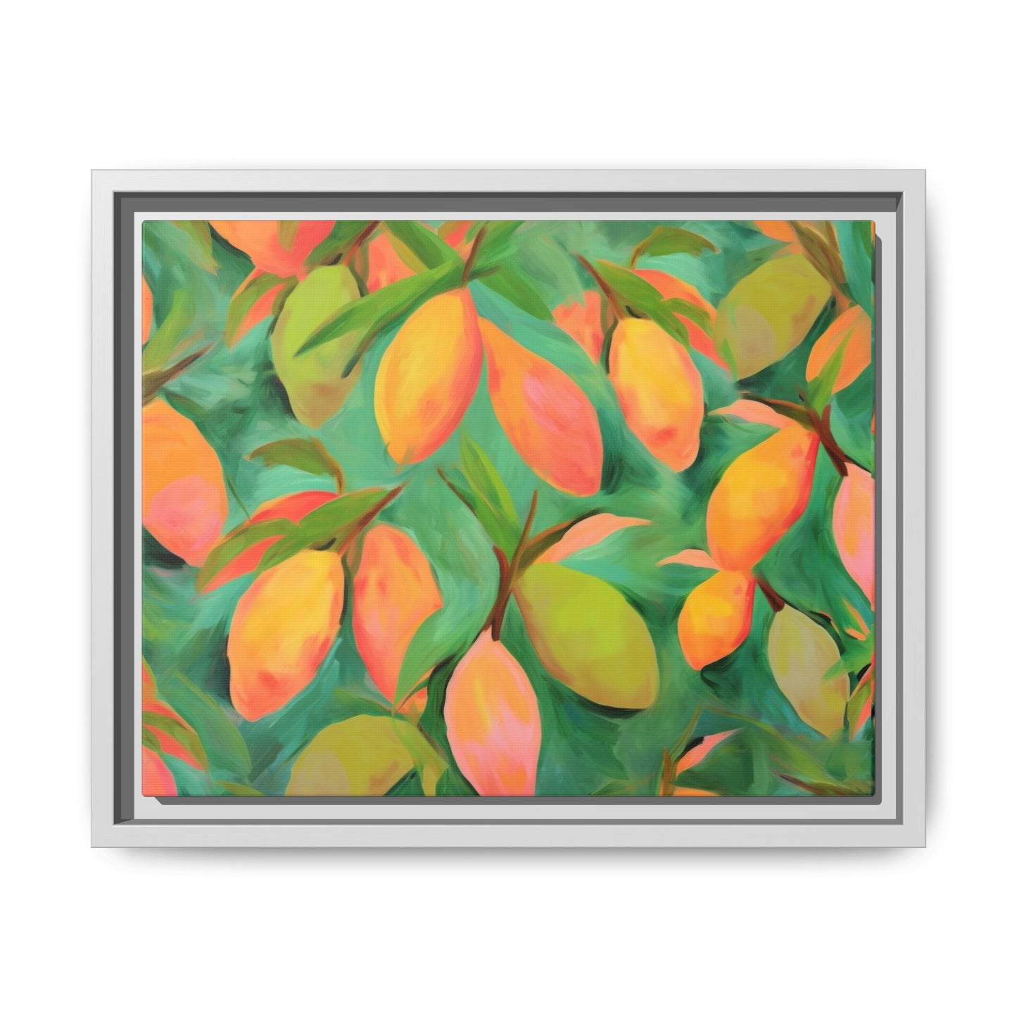 Mangoes Framed Matte Canvas Art - Multiple Frame Color & Size Options