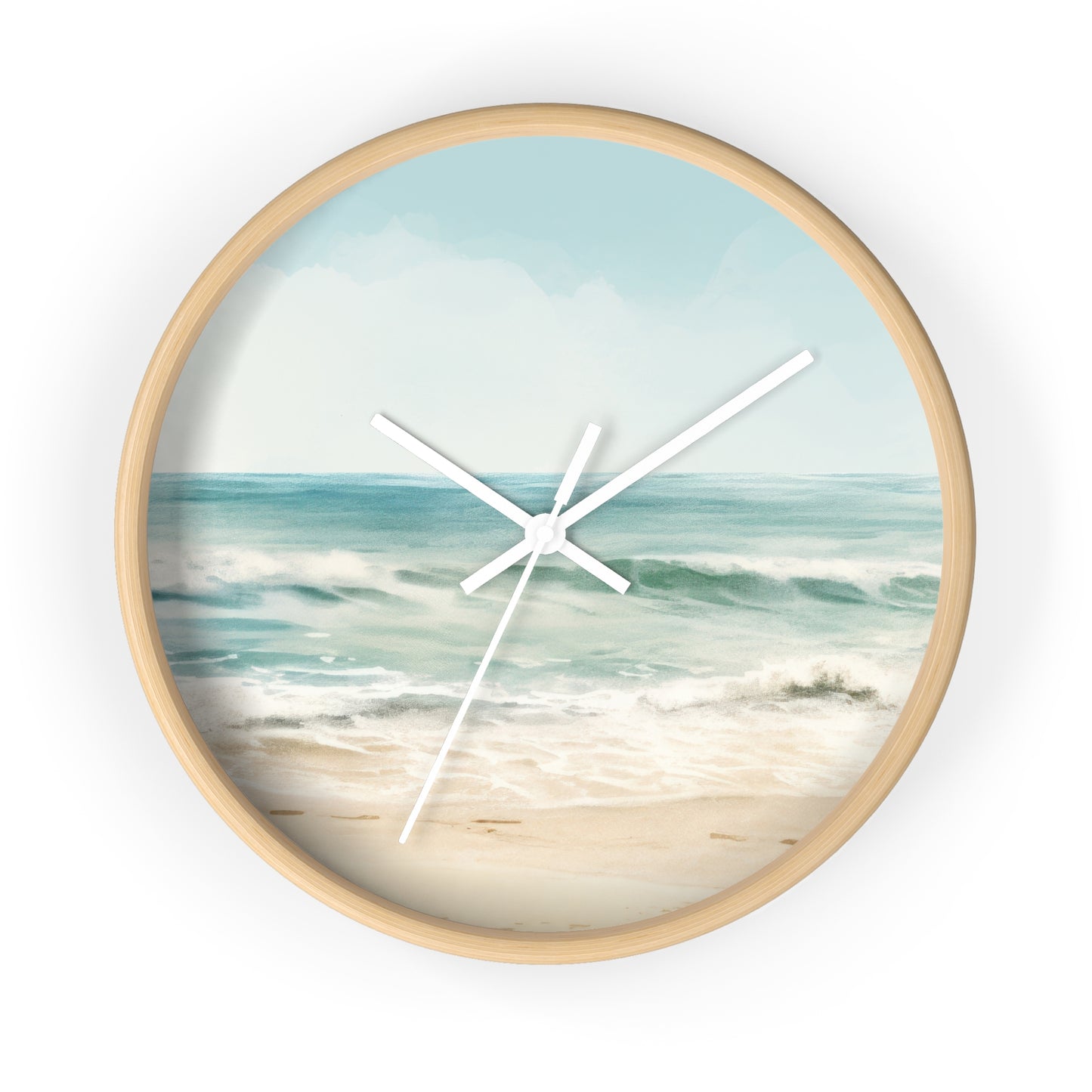 Ocean Breeze Wall Clock - Select from Black, White or Natural Wood Color