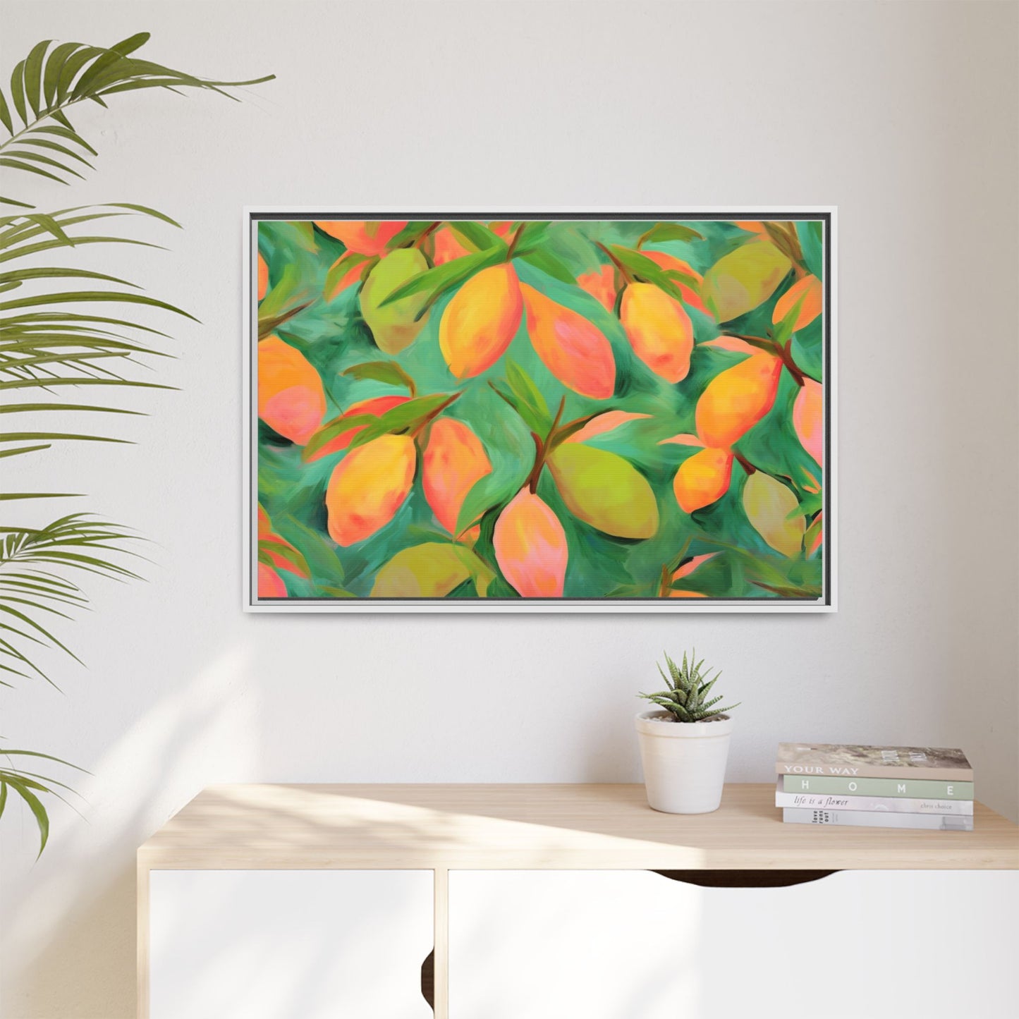 Mangoes Framed Matte Canvas Art - Multiple Frame Color & Size Options