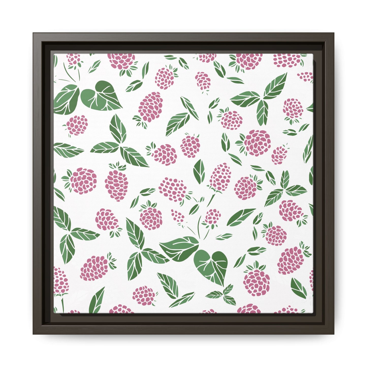 Pink Berry Framed Matte Canvas Art - Multiple Frame Colors & Size Options