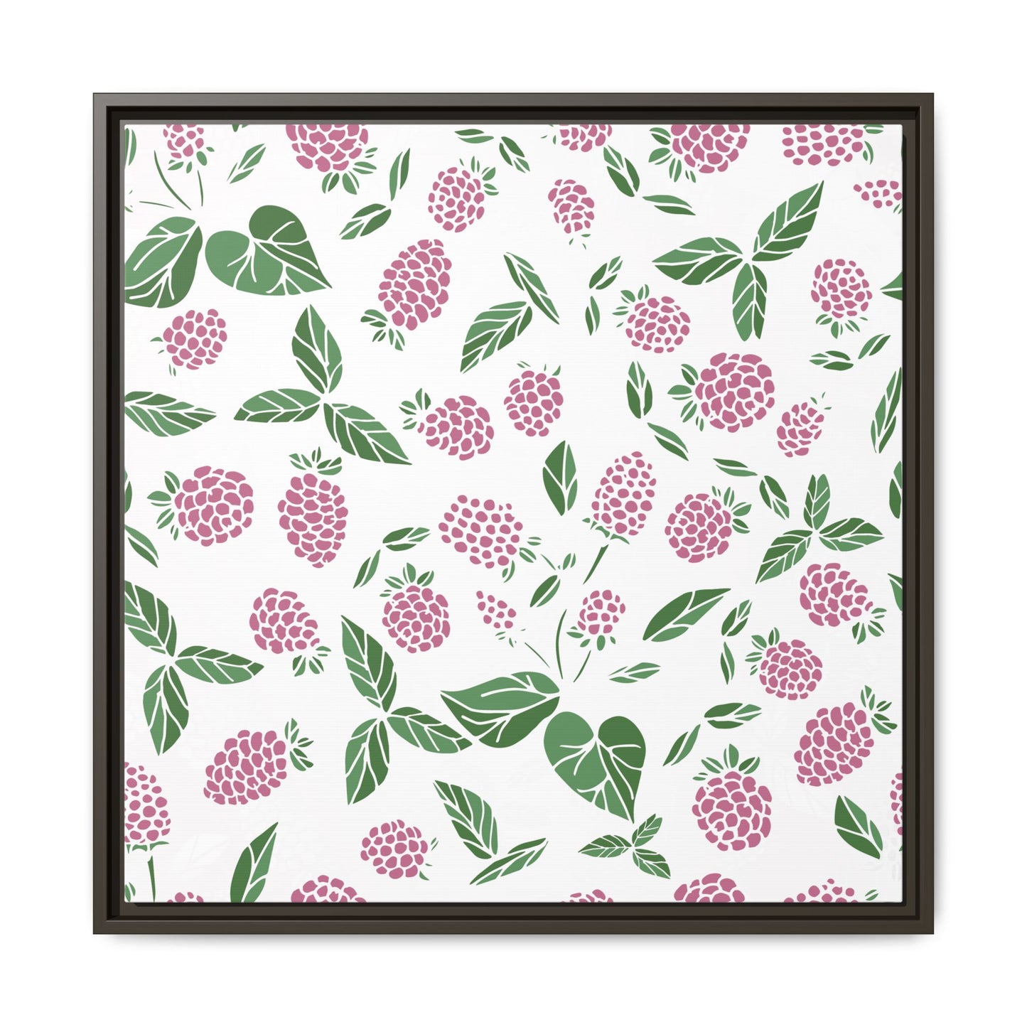 Pink Berry Framed Matte Canvas Art - Multiple Frame Colors & Size Options