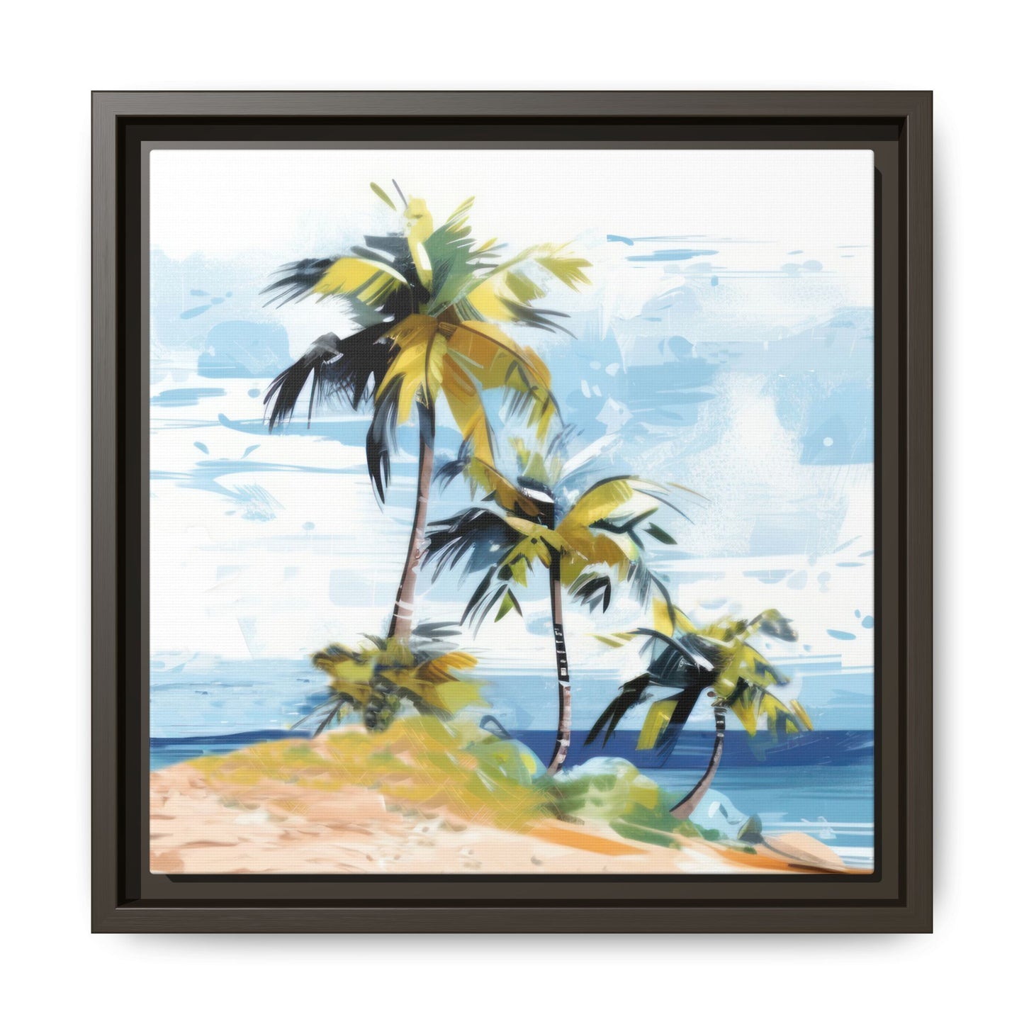 Tropical Retreat Framed Matte Canvas Art - Multiple Frame Colors & Size Options