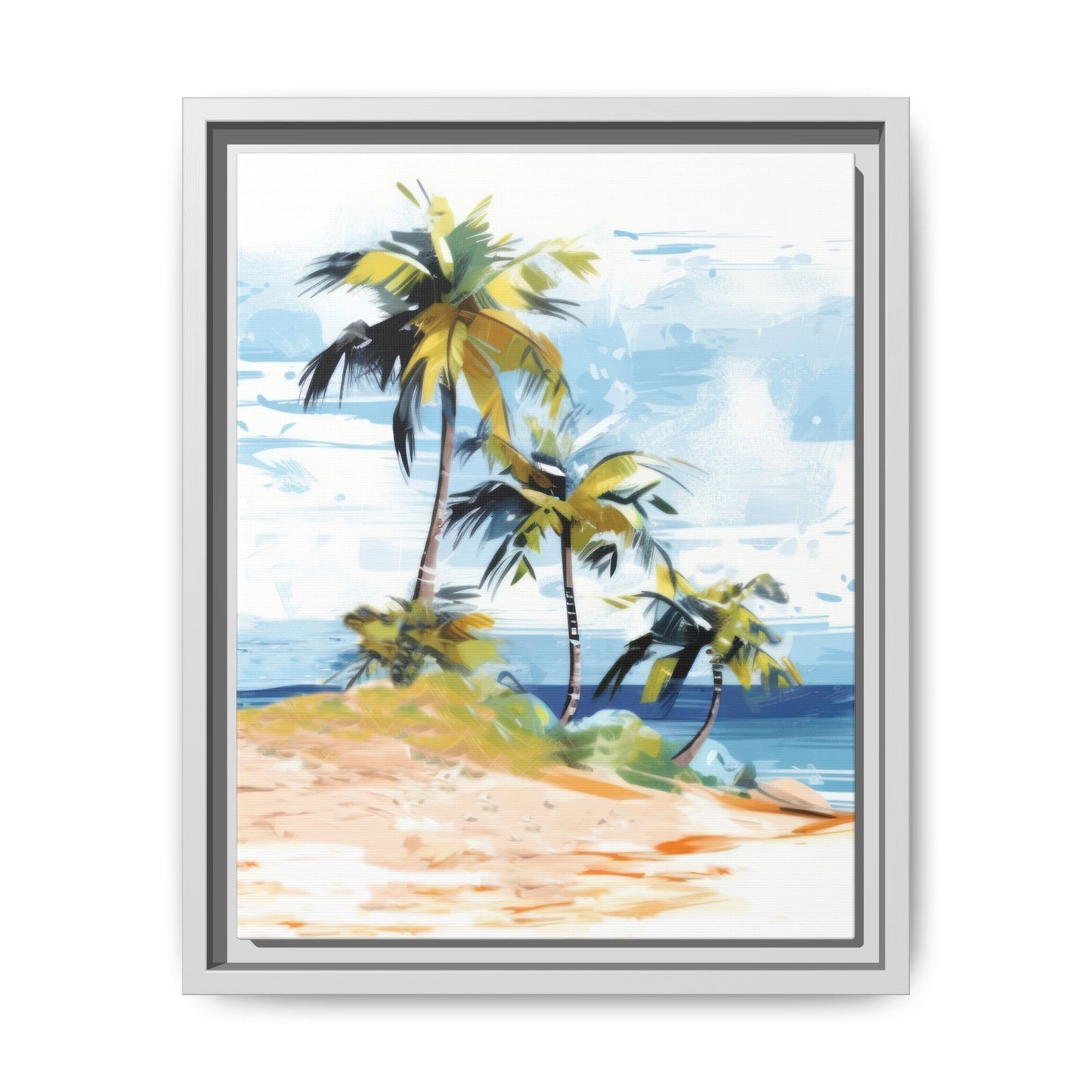 Tropical Retreat Framed Matte Canvas Art - Multiple Frame Colors & Size Options