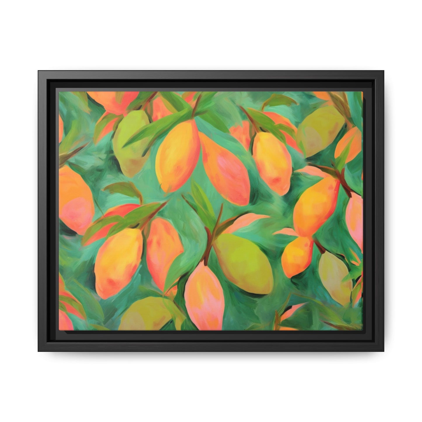 Mangoes Framed Matte Canvas Art - Multiple Frame Color & Size Options