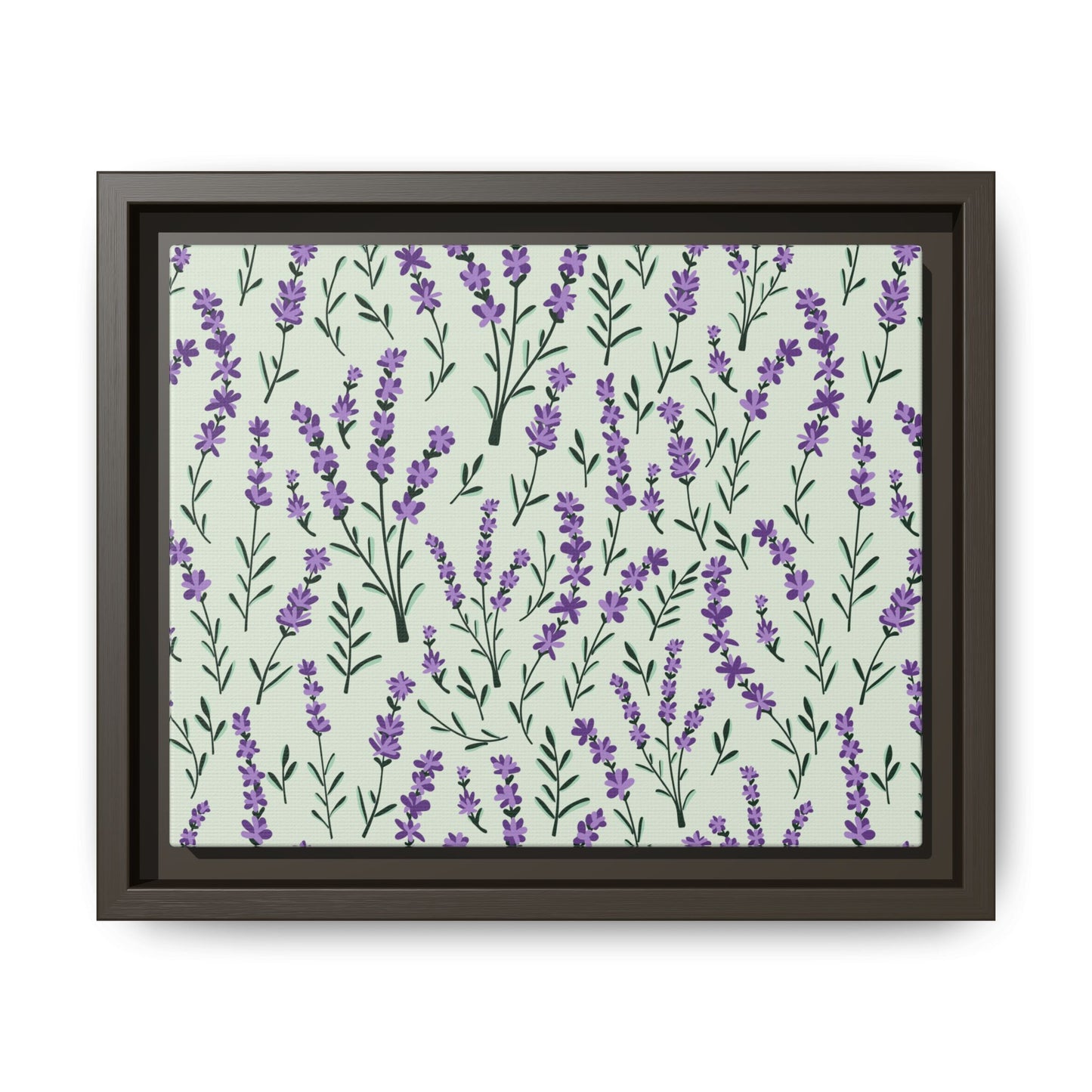 Lavender Sage Framed Matte Canvas Art - Multiple Frame Color & Size Options