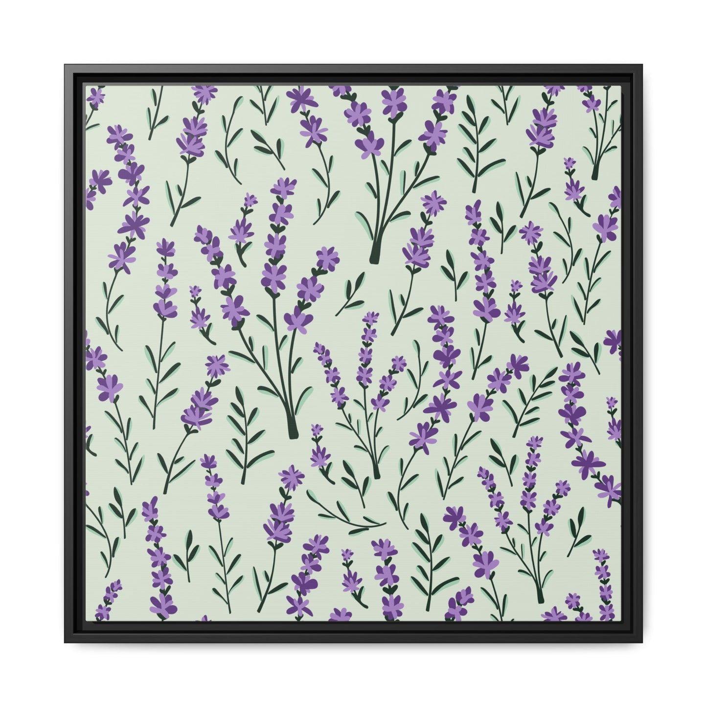 Lavender Sage Framed Matte Canvas Art - Multiple Frame Color & Size Options