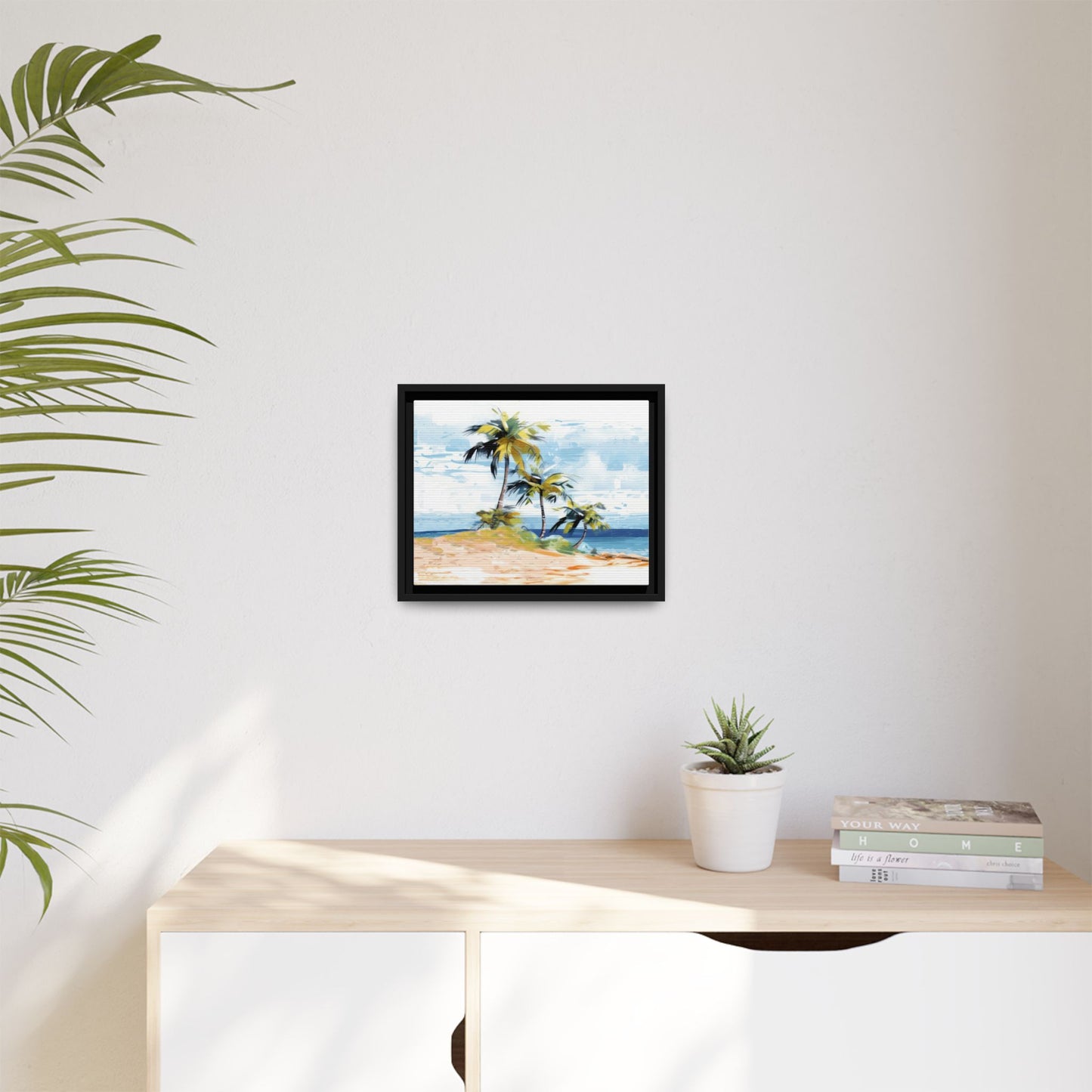 Tropical Retreat Framed Matte Canvas Art - Multiple Frame Colors & Size Options