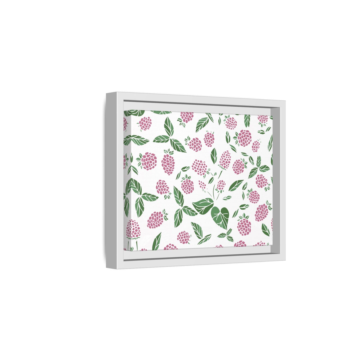 Pink Berry Framed Matte Canvas Art - Multiple Frame Colors & Size Options