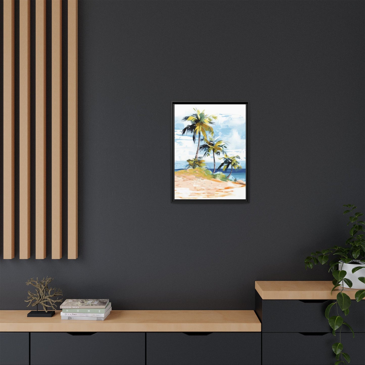 Tropical Retreat Framed Matte Canvas Art - Multiple Frame Colors & Size Options