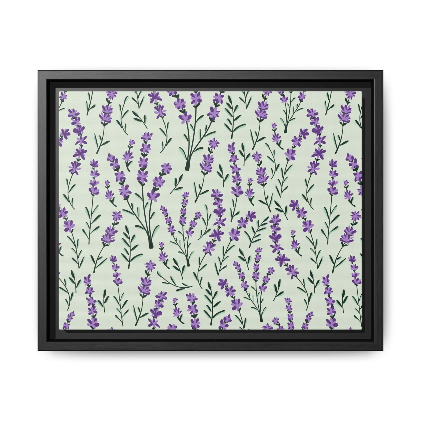 Lavender Sage Framed Matte Canvas Art - Multiple Frame Color & Size Options