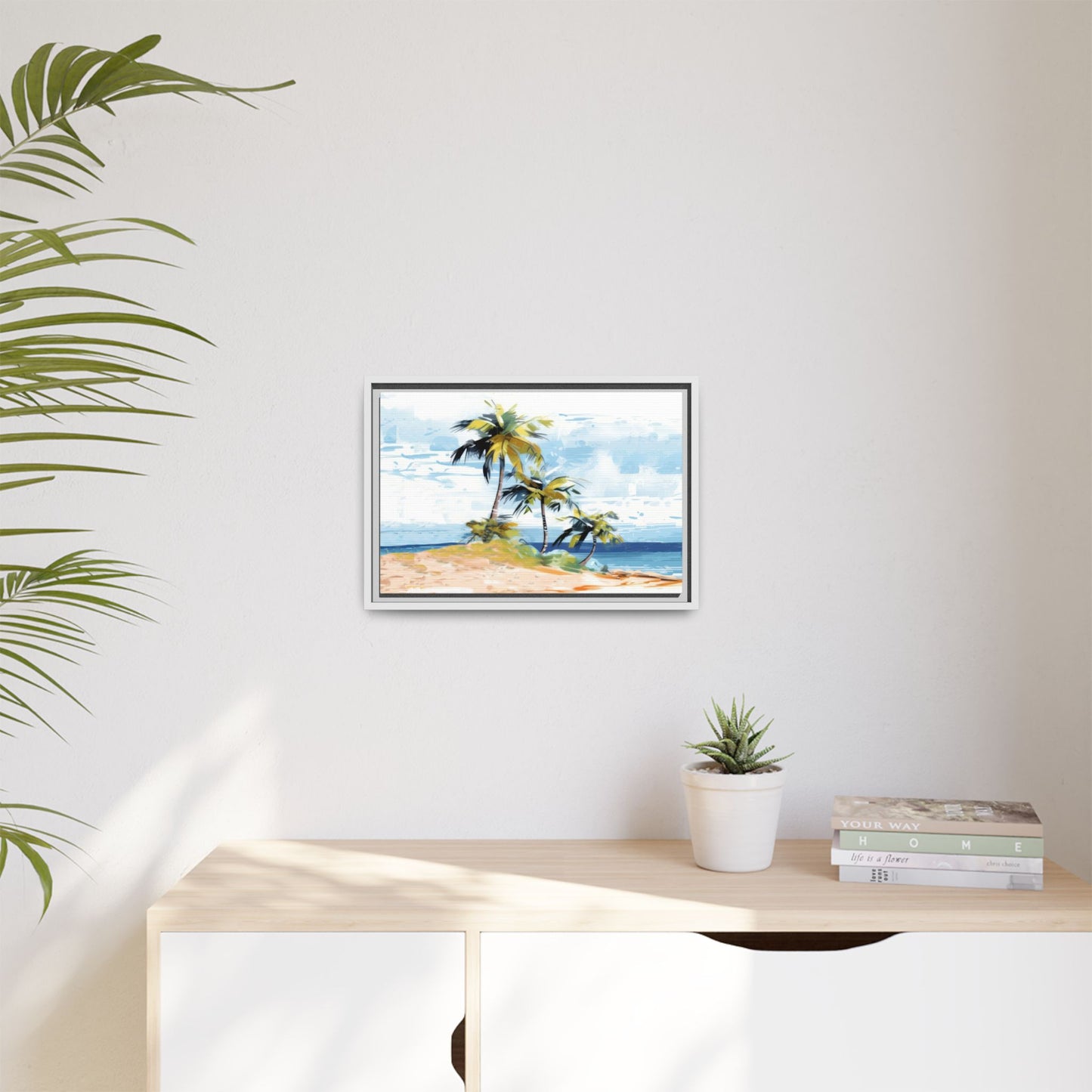 Tropical Retreat Framed Matte Canvas Art - Multiple Frame Colors & Size Options