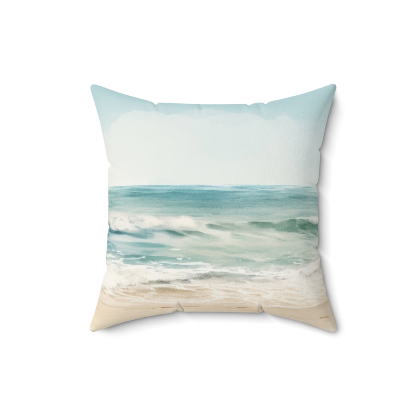 Ocean Breeze Printed Square Pillow Cover with Insert - Multiple Sizes (14"x14", 16"x16", 18"x18", 20"x20"), Includes insert and zipper closure
