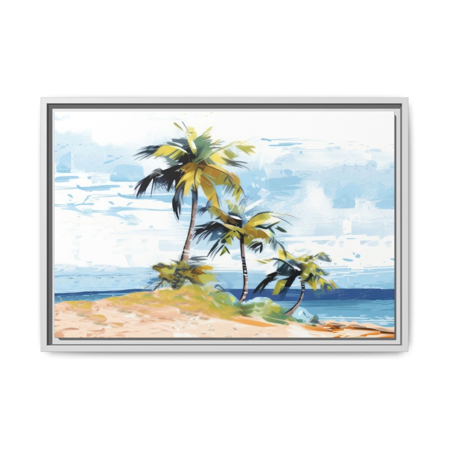 Tropical Retreat Framed Matte Canvas Art - Multiple Frame Colors & Size Options